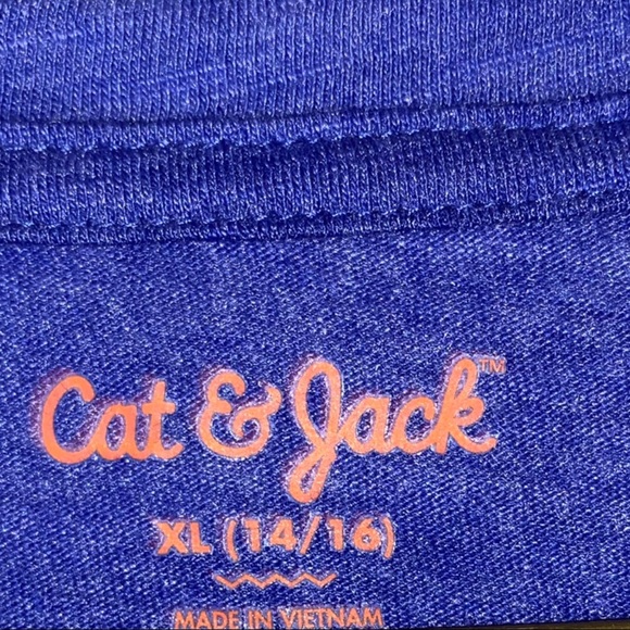 Set of 10 NWT Cat & Jack XL 14/16 Girls Blue T-shirt 2 Sided Sequins Cat Face - Picture 5 of 8